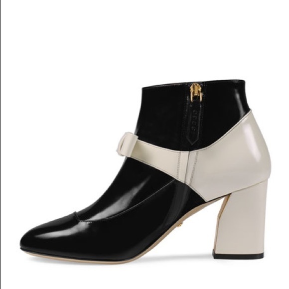 Gucci Nimue Mary Jane Patent Colorblock Ankle Boot - Picture 2 of 13